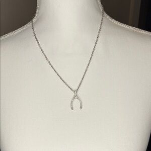Elegant Silver Wishbone Necklace